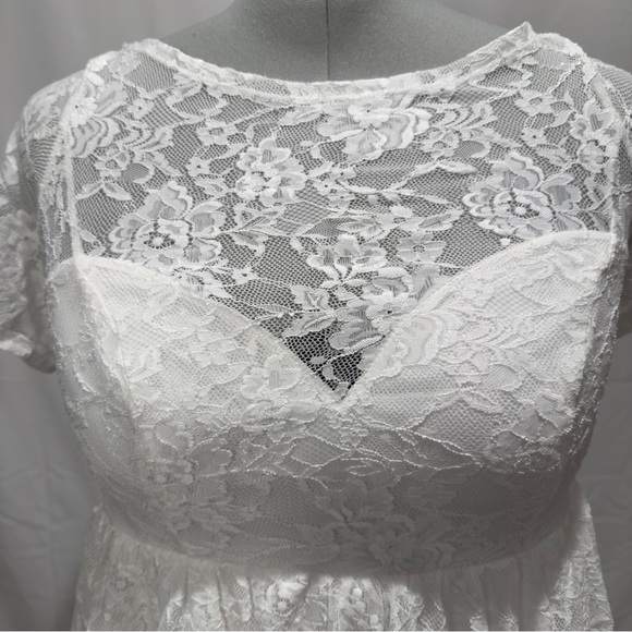 SOLD NWOT Plus Size Fit & Flare Lace White Dress SHEIN 2XL/16W Bridal Shower - Picture 5 of 16